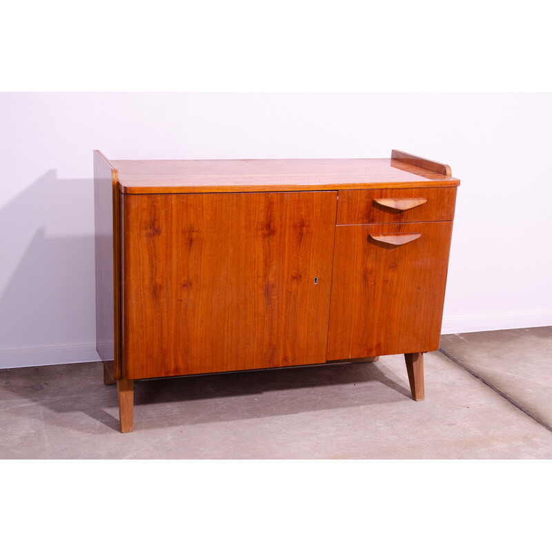 Vintage walnut veneer TV table by František Jirák for Tatra Nábytok, Czechoslovakia 1960