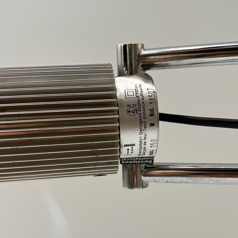 Lampadaire vintage Haloprofil 8008 en métal chromé et fonte par Viktor Frauenknecht pour Swiss Lamps International, 1970