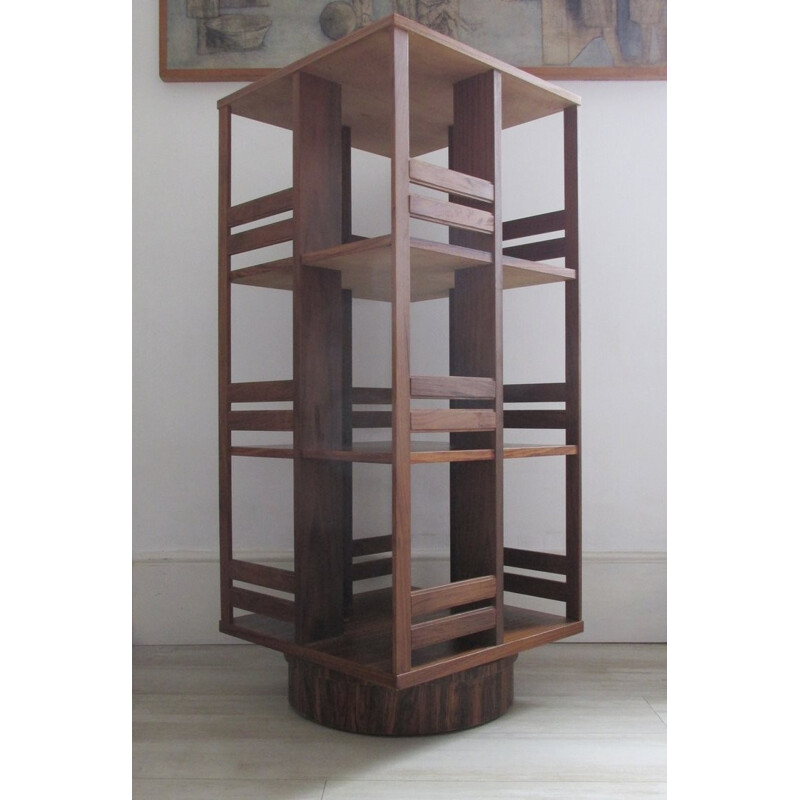 Swedish Rosewood Revolving Bookcase - 1960s