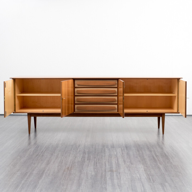 Large walnut sideboard with lockable doors - 1960s