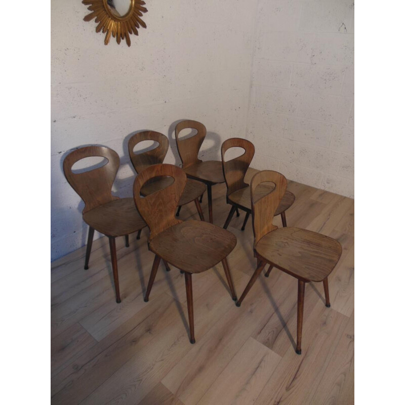 Suite of 6 "Bistro" chairs, Manufacture Baumann - 1960s