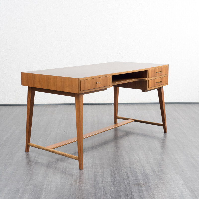 Vintage walnut desk by Georg Satink for WK Mobel - 1950s