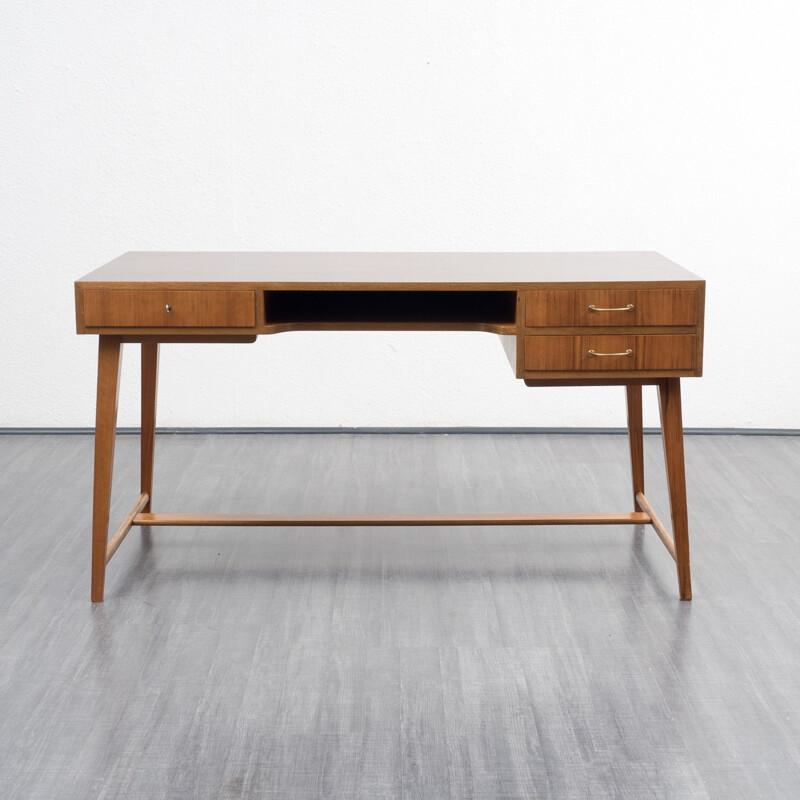 Vintage walnut desk by Georg Satink for WK Mobel - 1950s