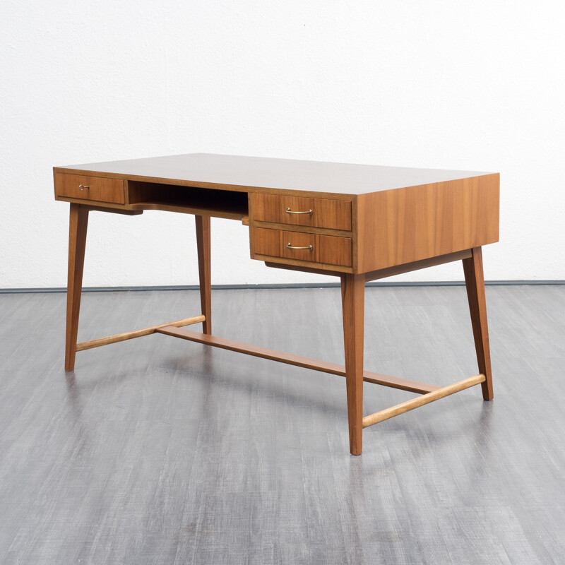 Vintage walnut desk by Georg Satink for WK Mobel - 1950s