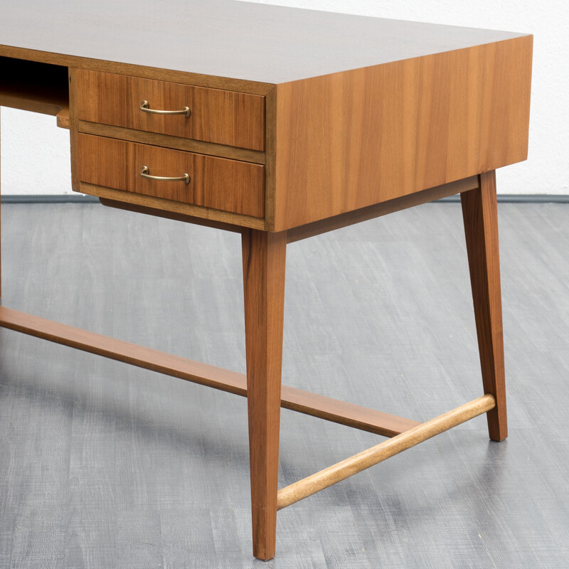 Vintage walnut desk by Georg Satink for WK Mobel - 1950s