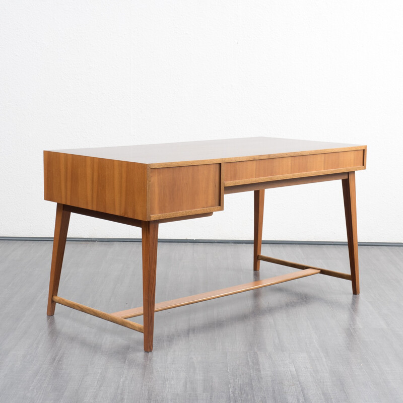 Vintage walnut desk by Georg Satink for WK Mobel - 1950s