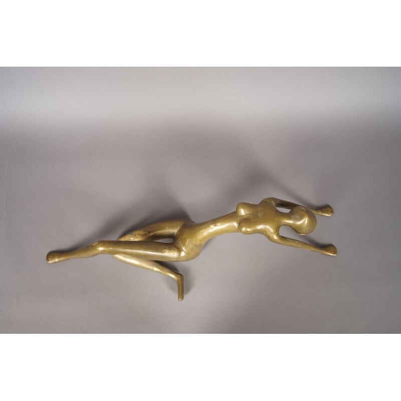 Vintage bronze and brass sculpture, Sweden 1970