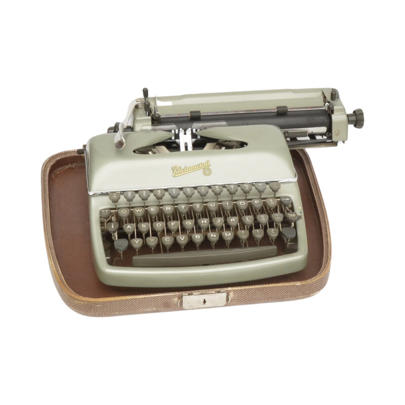 Máquina de escrever Kst antiga para a Rheinmetall - Borsig AG, Alemanha 1950