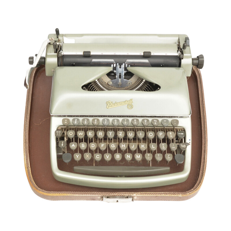 Máquina de escrever Kst antiga para a Rheinmetall - Borsig AG, Alemanha 1950