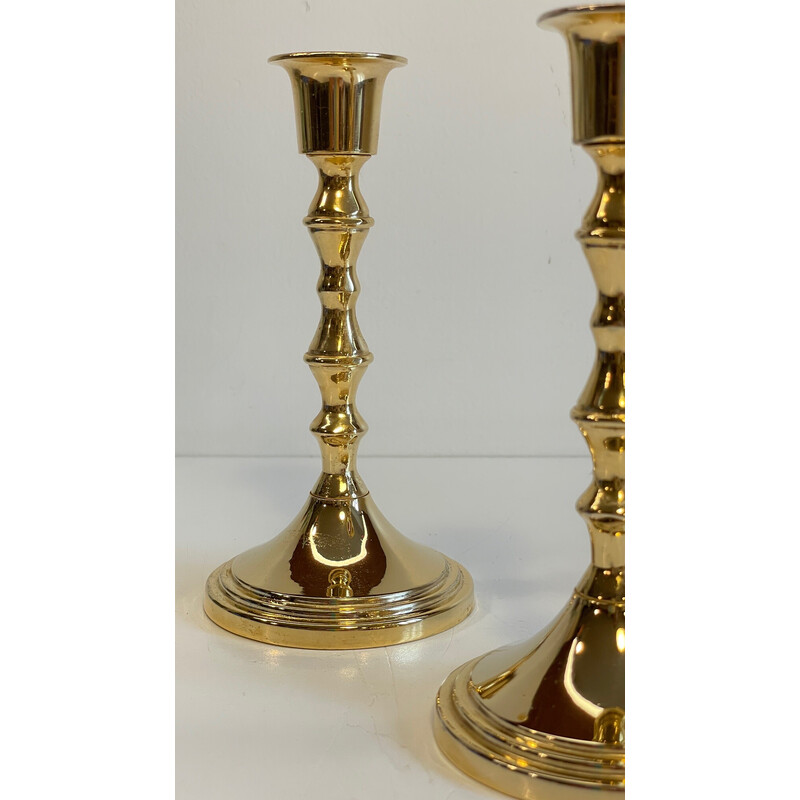 Pair of vintage gold-plated candlesticks