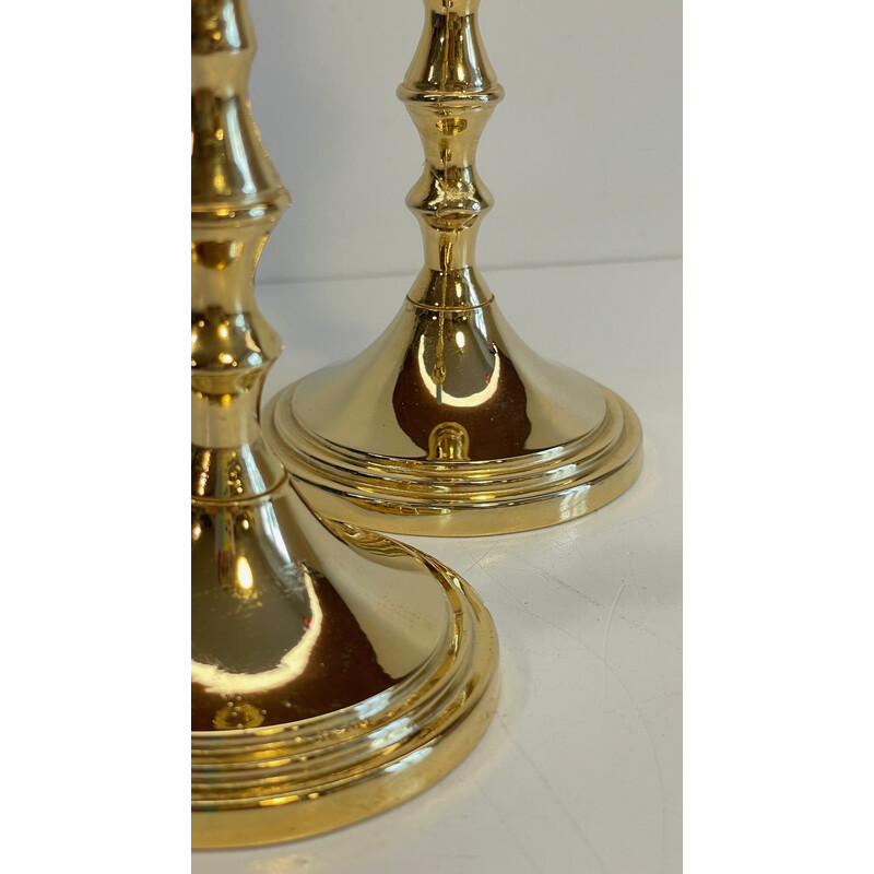 Pair of vintage gold-plated candlesticks