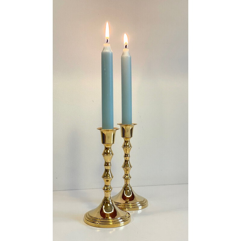 Pair of vintage gold-plated candlesticks