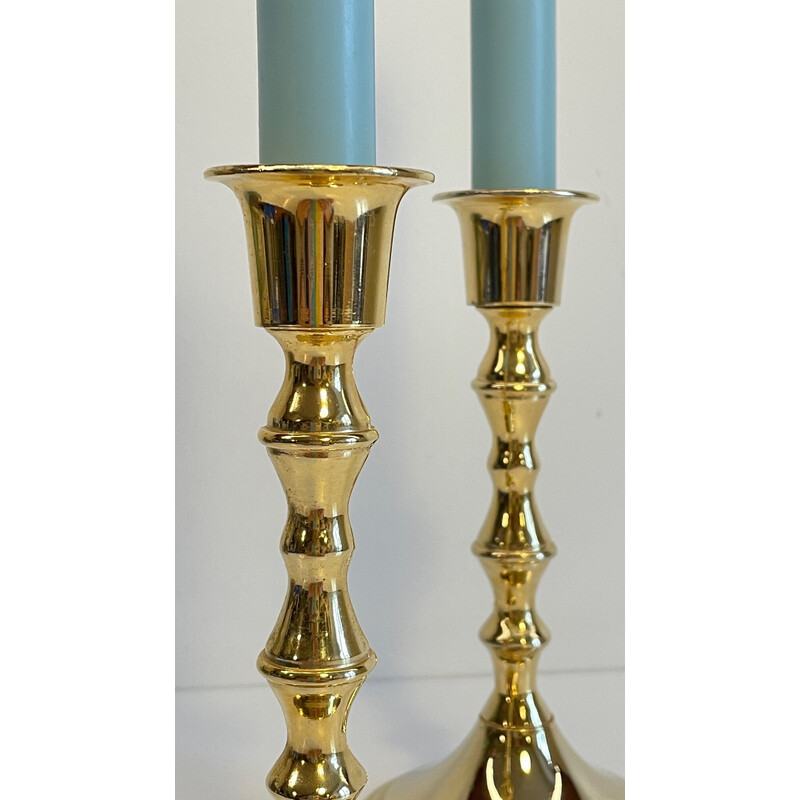 Pair of vintage gold-plated candlesticks