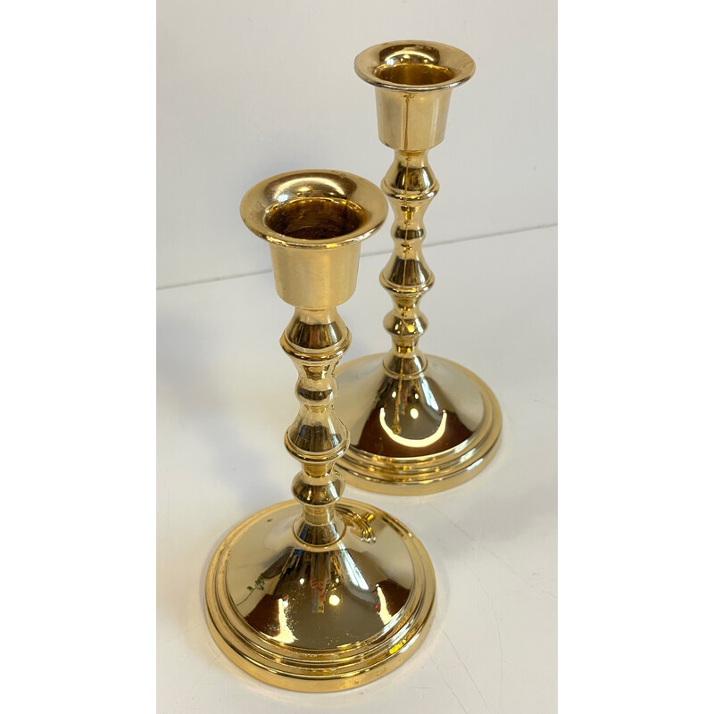 Pair of vintage gold-plated candlesticks