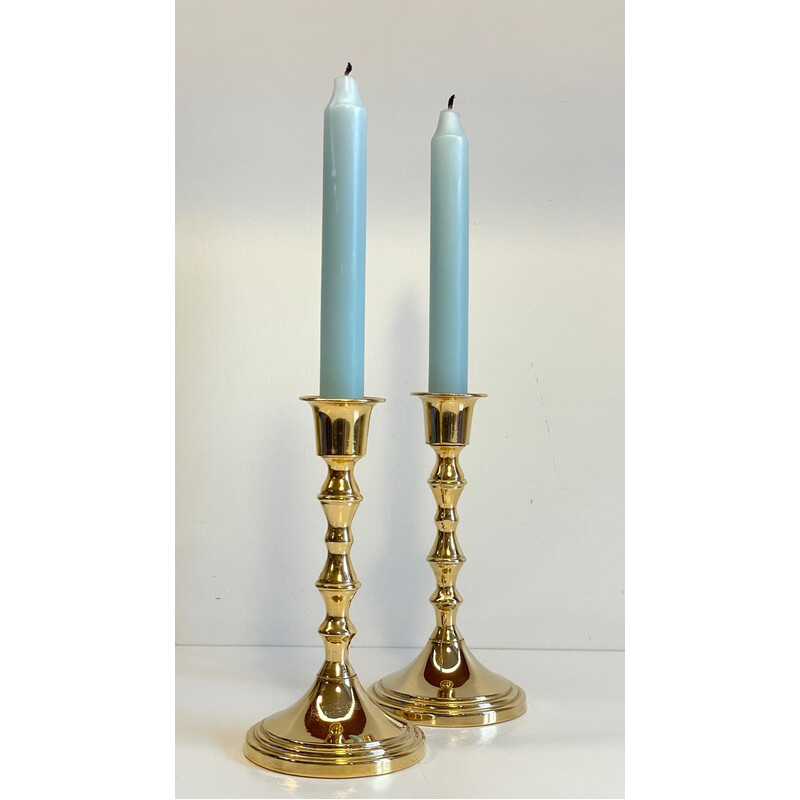 Pair of vintage gold-plated candlesticks