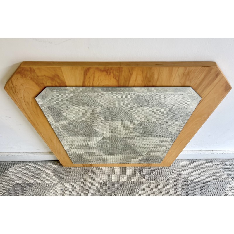 Vintage wall mirror with beveled glass and solid wood frame