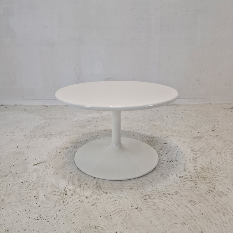 Vintage "Circle" coffee table in white wood and metal by Pierre Paulin for Artifort, 1970