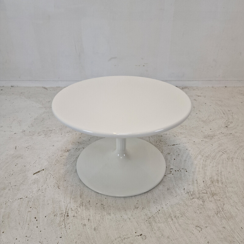 Vintage "Circle" coffee table in white wood and metal by Pierre Paulin for Artifort, 1970