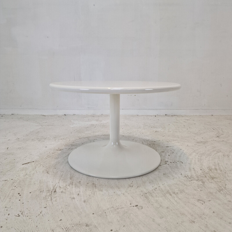 Mesa de centro "Circle" vintage em madeira branca e metal de Pierre Paulin para Artifort, 1970