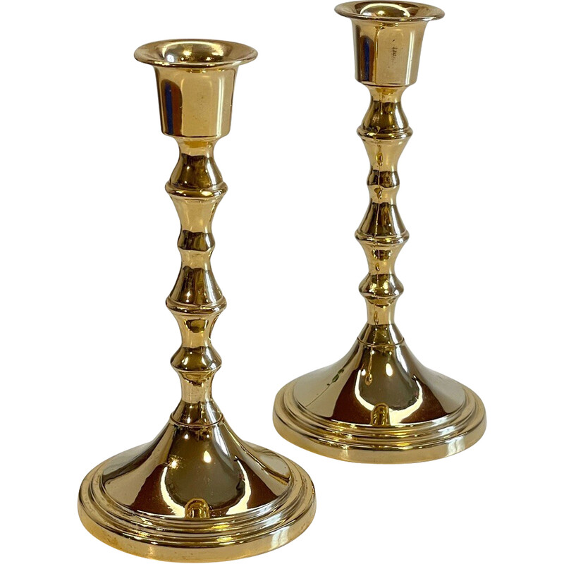 Pair of vintage gold-plated candlesticks