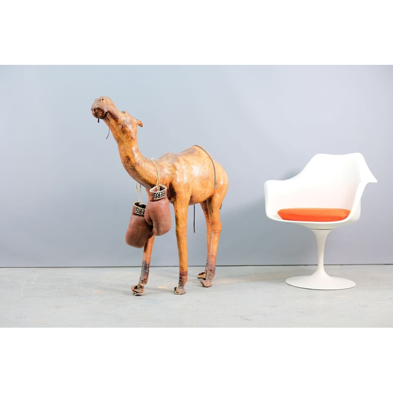 Vintage camel sculpture in cowhide, 1960