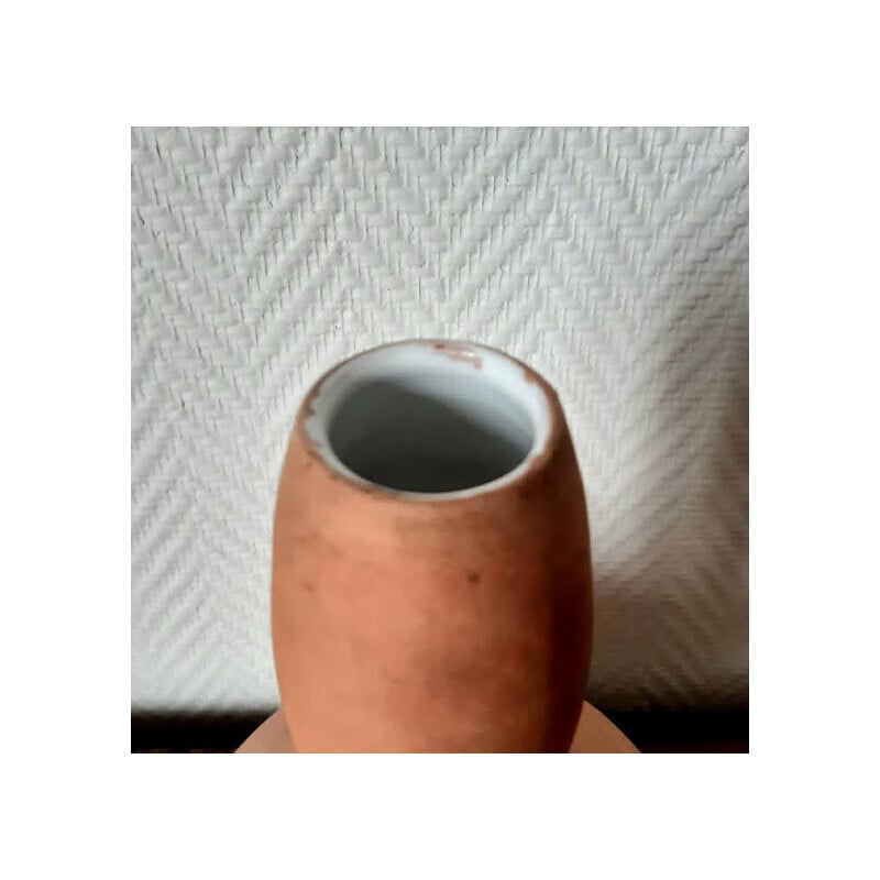 Vase gourde vintage en terre-cuite émaillée