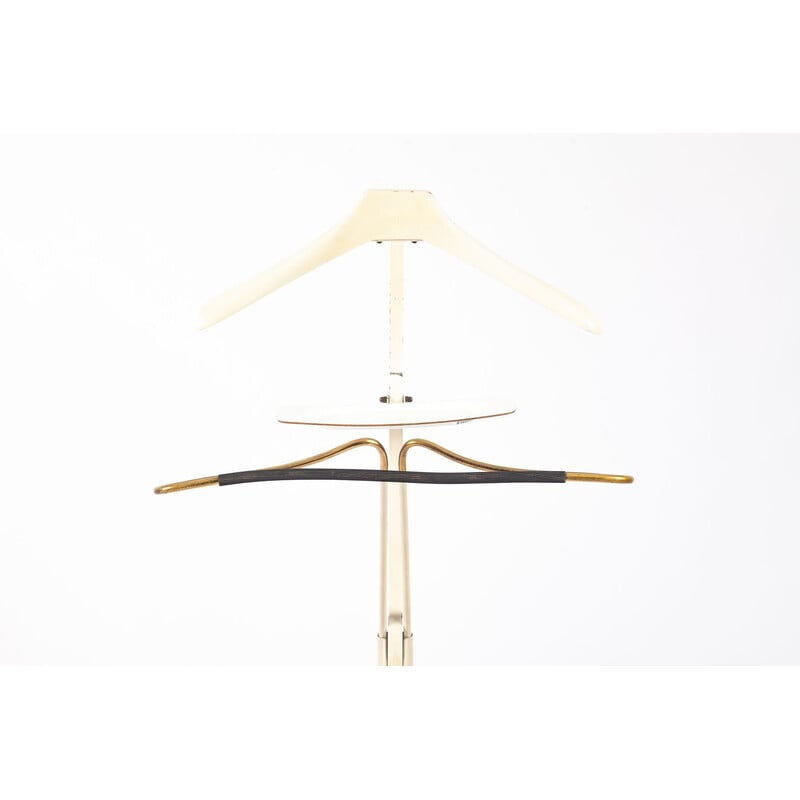 Vintage mute valet in gold-plated metal and white plastic by Vereinigte Werkstätten for Collection Ateliers Unis, 1960