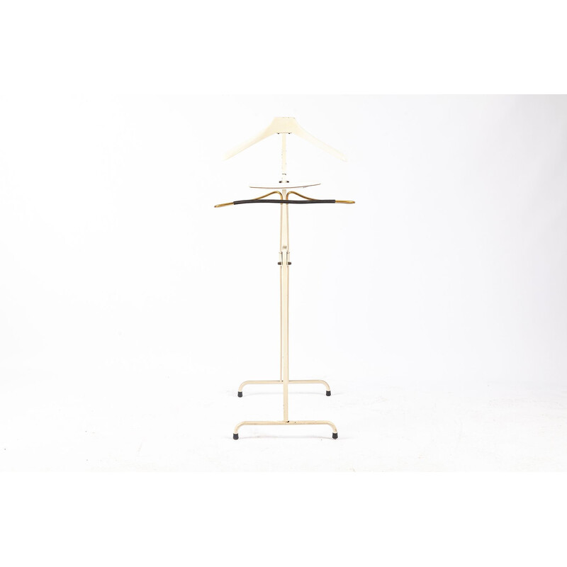 Vintage mute valet in gold-plated metal and white plastic by Vereinigte Werkstätten for Collection Ateliers Unis, 1960