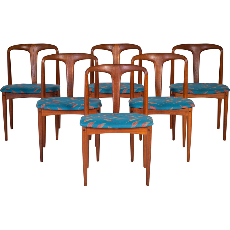 Lot de 6 chaises vintage Juliane en teck massif par Johannes Andersen pour Uldum Furniture, Danemark 1960