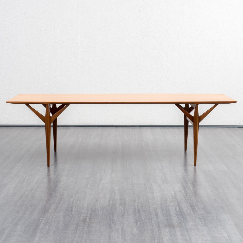 Table basse en filigrane en bois de cerisier - 1960