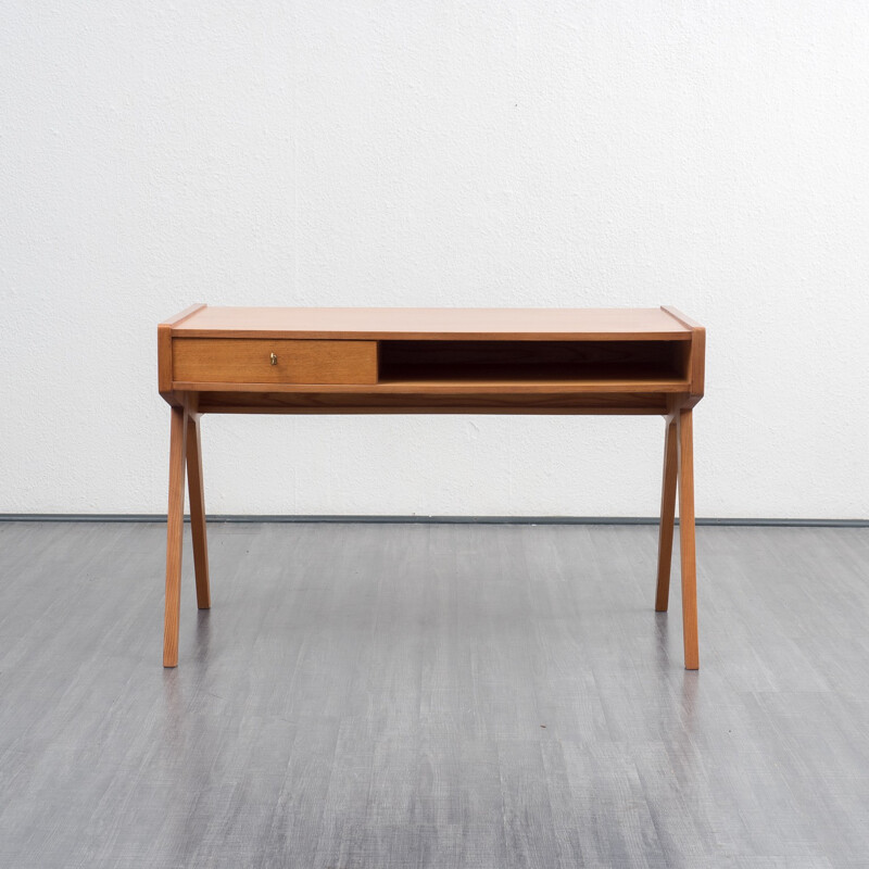 Vintage walnut desk by Helmut Magg - 1950s