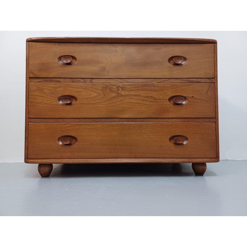 Vintage model 483 chest of drawers in blond elm with 3 drawers by Lucian Ercolani for Ercol, England 1960