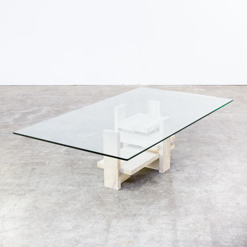 Brutalist sculptural coffee table by Willy Ballez - 1970s