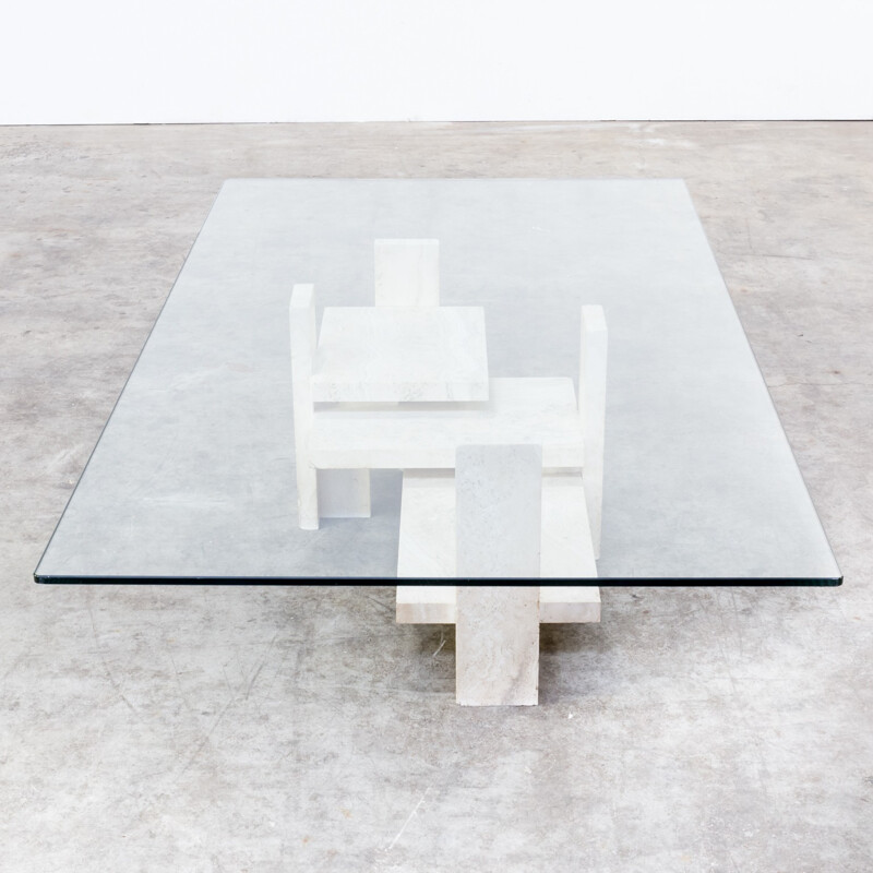 Brutalist sculptural coffee table by Willy Ballez - 1970s