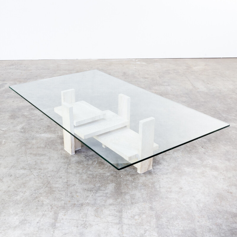 Brutalist sculptural coffee table by Willy Ballez - 1970s