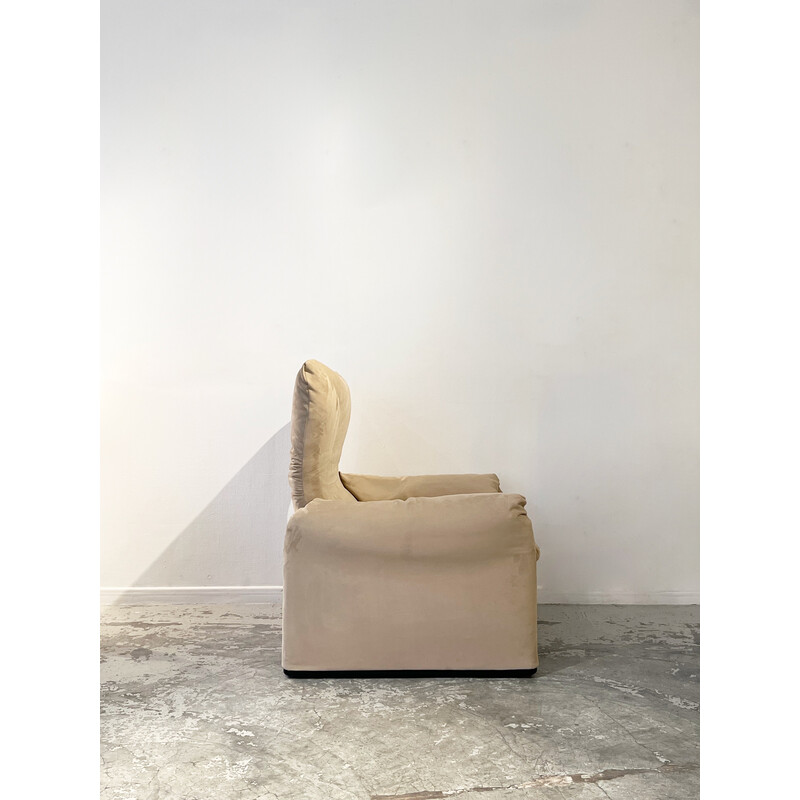 Vintage Maralunga stalen fauteuil van Vico Magistretti voor Cassina, Italië 1973