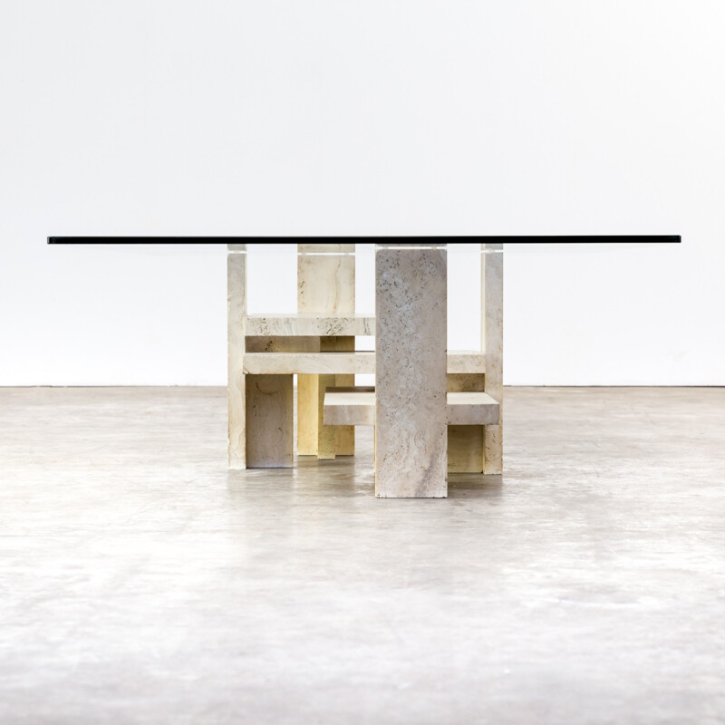 Brutalist sculptural coffee table by Willy Ballez - 1970s