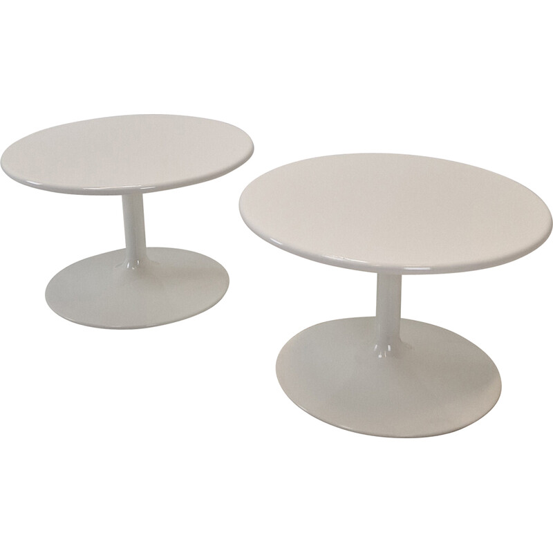 Vintage "Circle" coffee table in white wood and metal by Pierre Paulin for Artifort, 1970