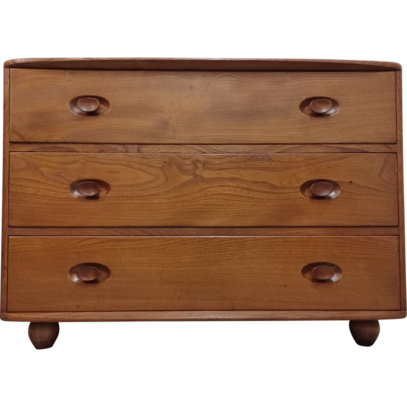 Vintage model 483 chest of drawers in blond elm with 3 drawers by Lucian Ercolani for Ercol, England 1960