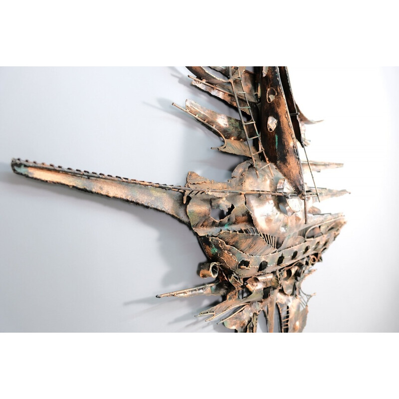 Vintage metal wall sculpture by M. Di Giovanni, Germany 1979