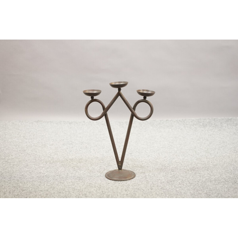 Vintage iron candlestick, 1960