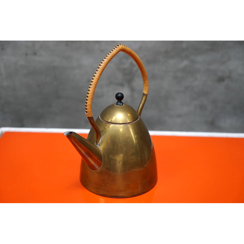 Vintage Bauhaus brass kettle, Germany 1920