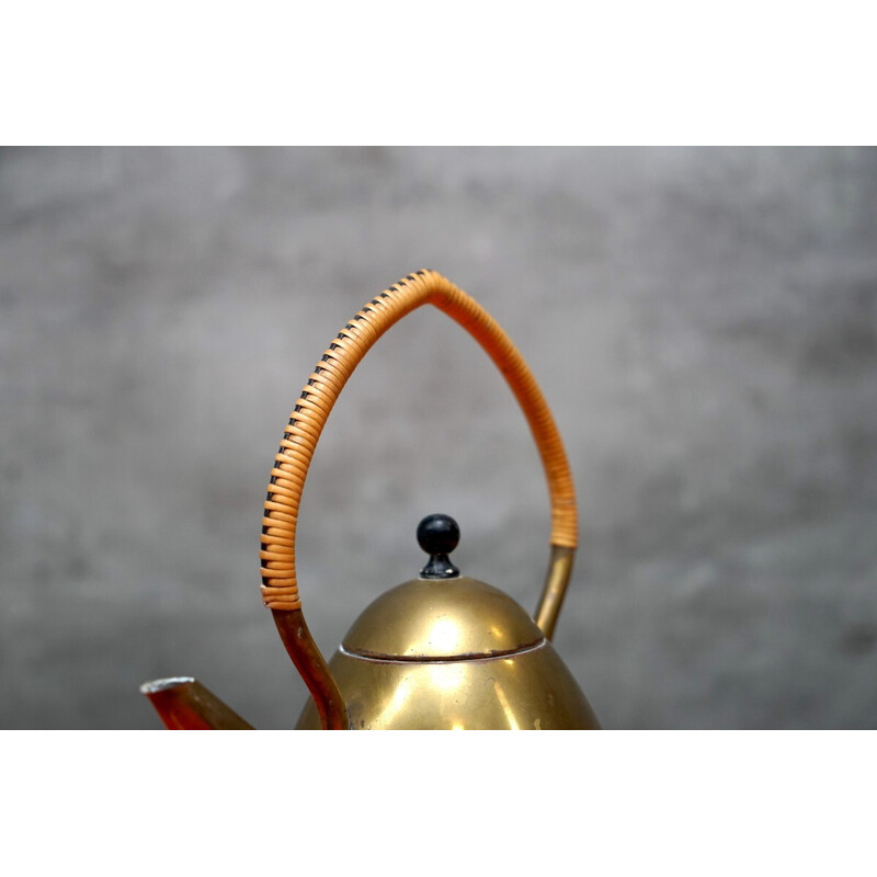 Vintage Bauhaus brass kettle, Germany 1920
