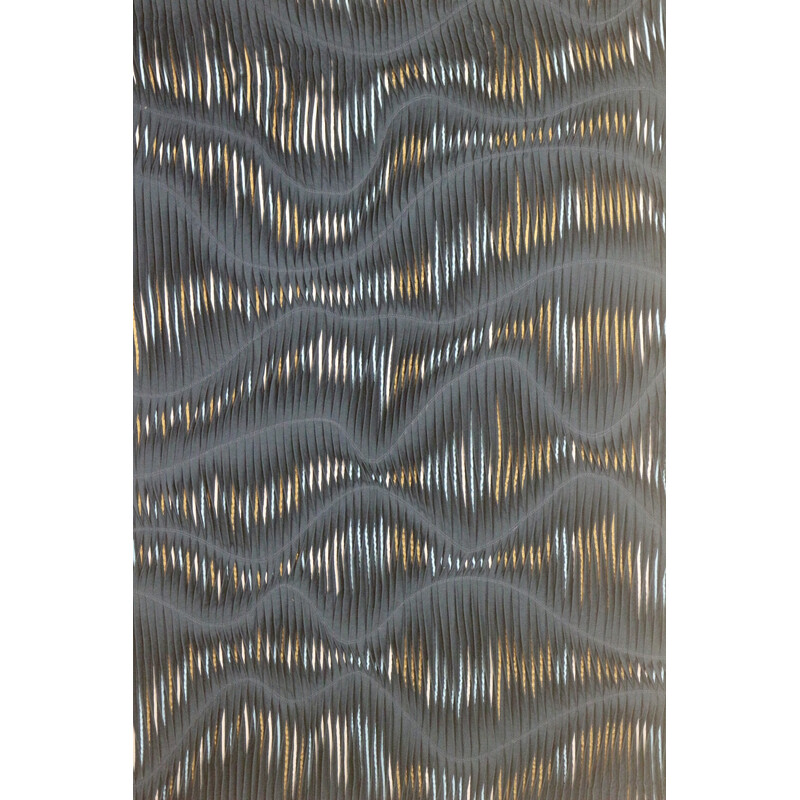 Vintage textured wave effect painting in green fabric