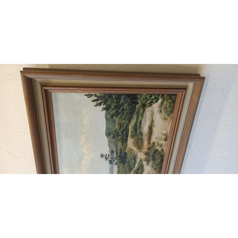 Vintage painting "view of the cliff"