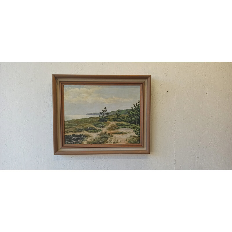 Vintage painting "view of the cliff"