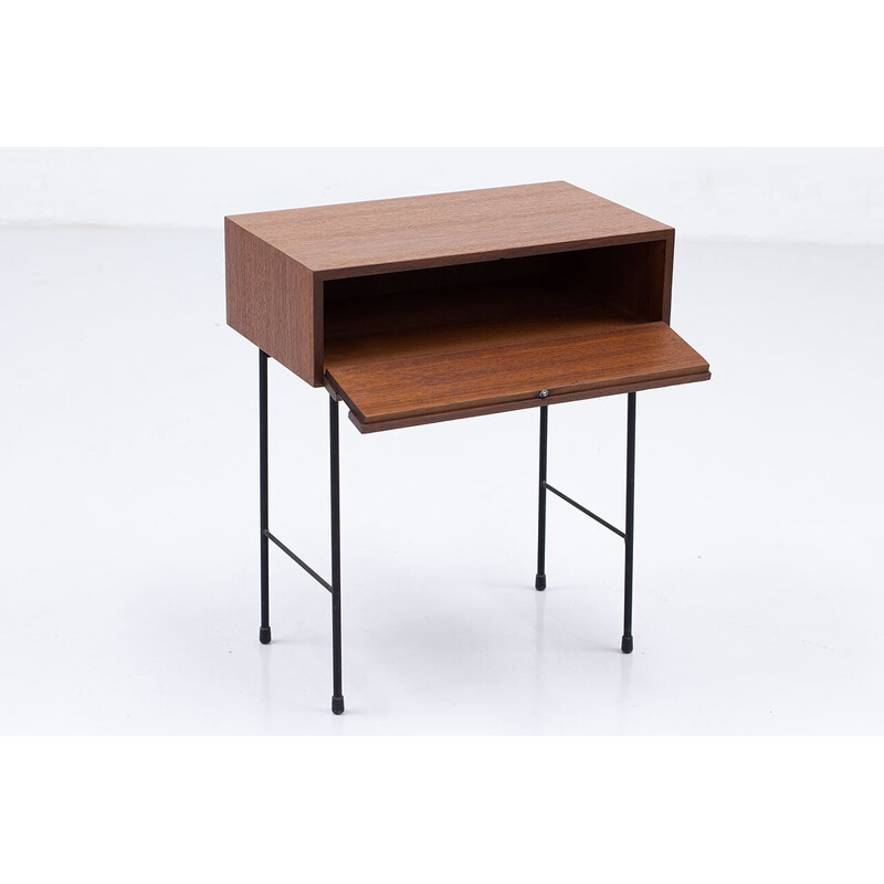 Vintage teak and acrylic side table by Hans-Agne Jakobsson, Sweden 1950