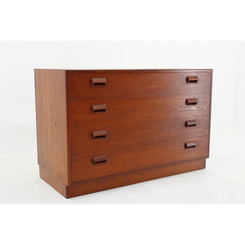 Vintage teak chest of drawers with drawers for Søborg Møbelfabrik, Denmark 1950