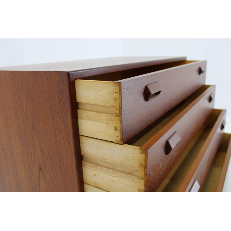 Vintage teak chest of drawers with drawers for Søborg Møbelfabrik, Denmark 1950