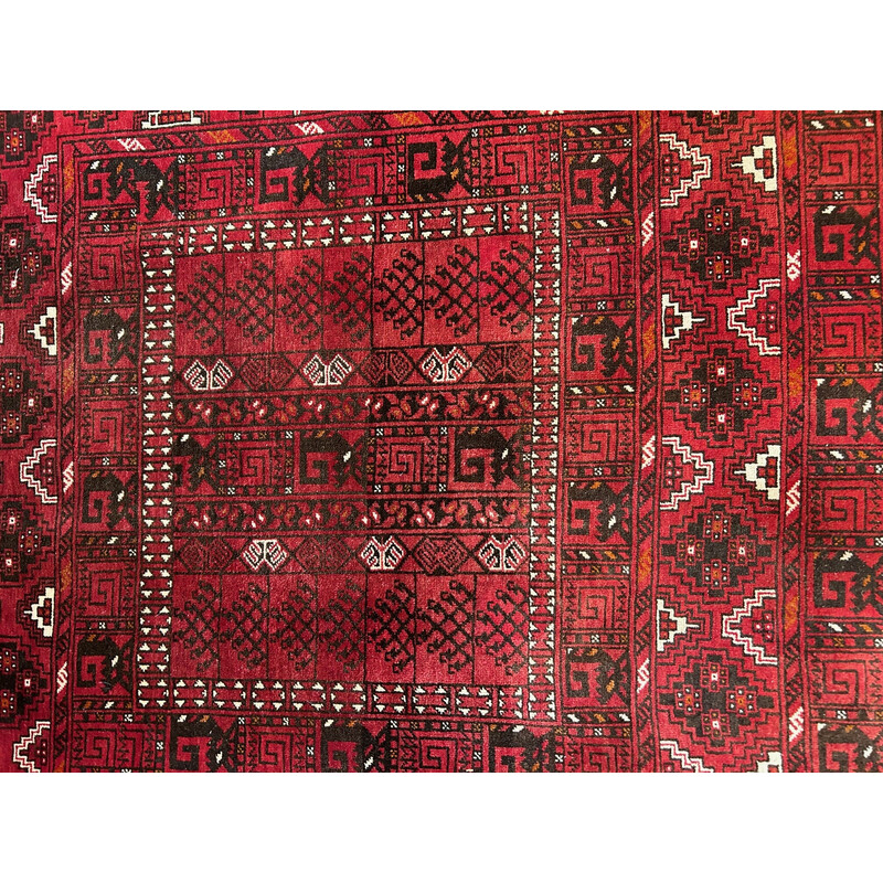 Vintage handgeknoopt wollen tapijt, Afghanistan 1970